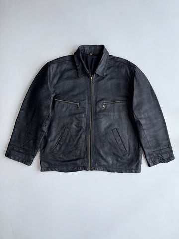 ZSuper Premium Original Heavy Leather Jacket (2XL)