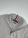Tommy Hilfiger Grey Textured Waffle Knit Quarter Zip Sweater – Organic Cotton (M)
