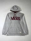 Vans Grey Classic Logo Hoodie – Maroon Print & Lined Hood (XL)