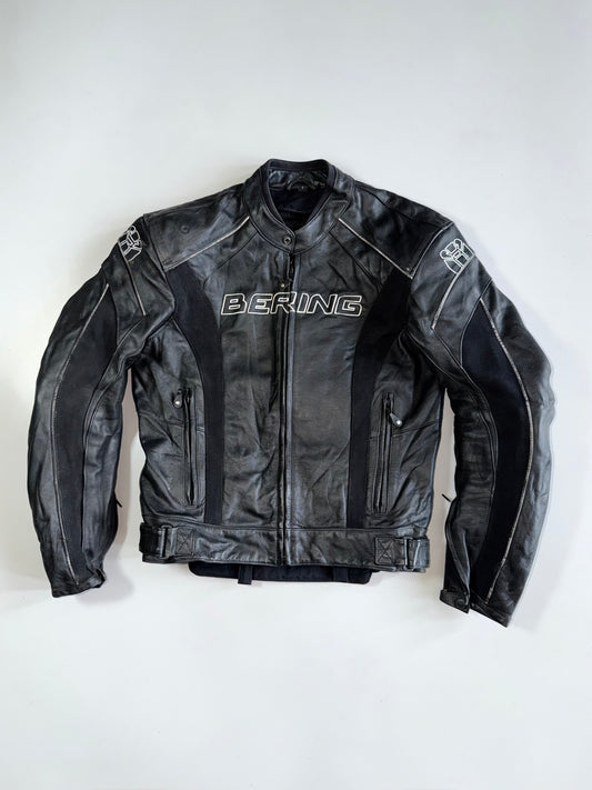 Bering Dynamic Genuine Leather Motorcycle Jacket CE Armour Padded | Full Leather (S)