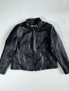 Vintage Screamin’ Eagle Black Leather Jacket with Embossed Tribal Butterfly (M)