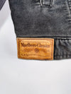 Vintage Marlboro Classics  Original Hard Canvas Trucker Jacket with Genuine Leather Collar & Plaid Flannel Lining (XL)