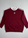 Adidas | Burgundy 3 Stripe Center Logo Sweatshirt (M)