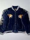 Vintage JAKE Velvet Sukajan Souvenir Jacket, Tiger & Dragon Embroidered (M/L)