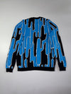 Kenzo Paris Blue Black Abstract Jacquard Knit Sweater – (M)