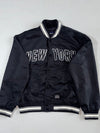 Vintage SPAO Black New York Satin Varsity Jacket (L)