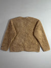 Ellesse Heritage Sherpa Cardigan  Tan Collarless Fleece, Zip-Up (XL)