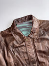 Vintage Distressed Leather Jacket – Brown (2XL)