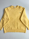 Vintage Chemise Lacoste Yellow Textured Diamond Knit Sweater – Made in France (XL)