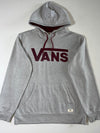 Vans Grey Classic Logo Hoodie – Maroon Print & Lined Hood (XL)