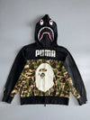 A Bathing Ape x Puma Shark Full-Zip Hoodie ABC Camo & Ape Head Black Rare Collab Piece (XL)