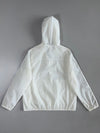 Adidas White 3-Stripe Hooded Windbreaker (S)