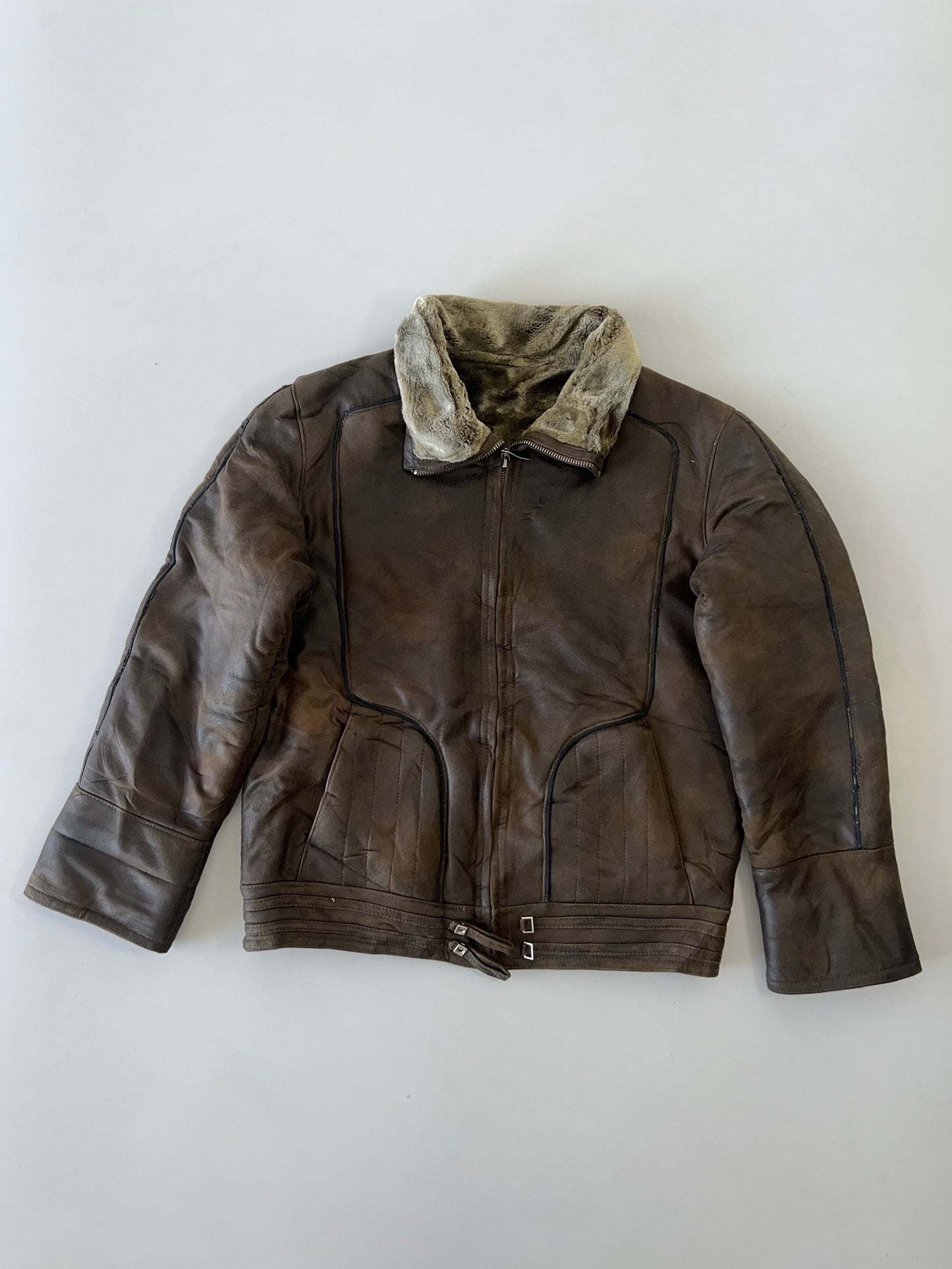 !                                                                                                                                                                                   Ultra Premium Original Leather Jacket Premium wool inside (RARE) (XL)