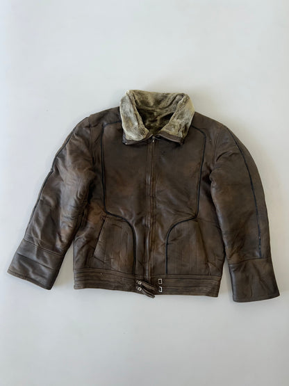 !                                                                                                                                                                                   Ultra Premium Original Leather Jacket Premium wool inside (RARE) (XL)