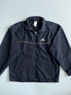 Adidas Black Lightweight Windbreaker Jacket | Vintage Full Zip Sports Jacket (XL)