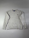 Polo Ralph Lauren Grey Cable Knit Crewneck Sweater (M)