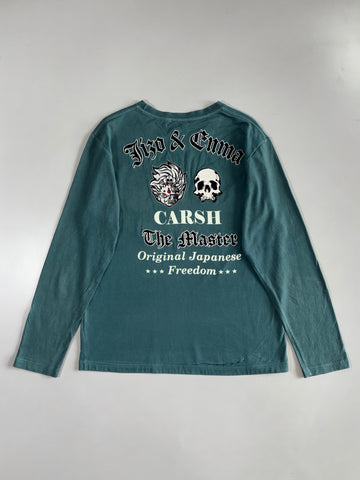 Jizo Bosatsu | Japanese Embroidered Longsleeve | Teal Green (M)