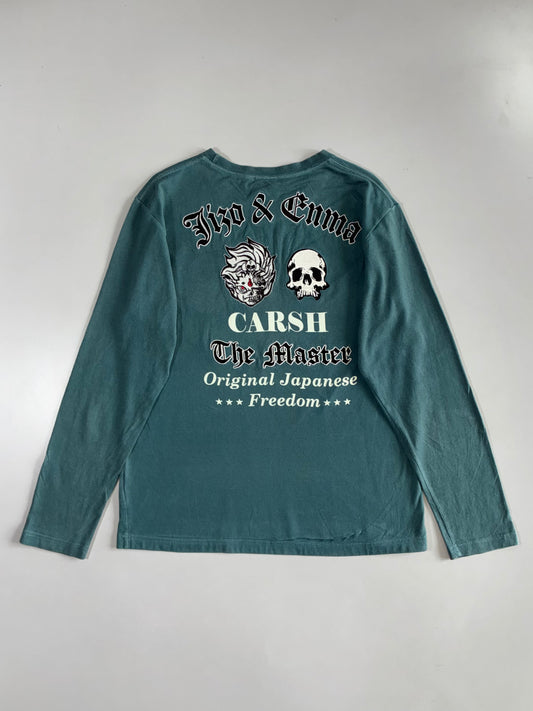 Jizo Bosatsu | Japanese Embroidered Longsleeve | Teal Green (M)
