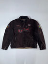 Highway 1 Casual Streetwear Graphic Jacket – Distressed Black Moto-Style Jacket (L)