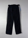 Adidas 3-Stripes Black & Blue Nylon Track Pants (W:36) (L:40)