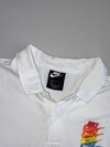 Nike Stacked Rainbow Logo Embroidered White Polo T-Shirt (M)