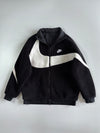 Nike Storm-Fit Big Swoosh Reversible Sherpa / Nylon Bomber Jacket Black (L)