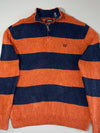 Chaps Rugby Stripe Quarter Zip Knit Sweater – (XL)