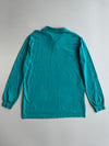 Polo by Ralph Lauren Vintage Long Sleeve Piqué Polo T-Shirt | Teal Green with Red Pony (XL)