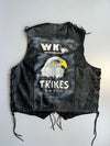 ZPremium Black Leather Bike Vest -Eagle Design (M/L)