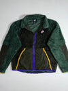 Nike Sportswear Green Colour-Block Sherpa Fleece Full-Zip Jacket (L/XL)