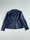 Vintage VA Milano Navy Blue Faux Leather Biker Jacket Women’s (M)