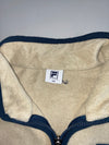 Fila | Cream & Navy Fleece Full-Zip Jacket | (XL)