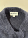 Lacoste Navy Relaxed Fit Wool Sweater with Tonal Croc Logo (L)