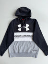 Under Armour Colourblock Big Logo Black Grey Hoodie (XL)