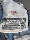 Vintage Levi’s 501 T Tapered Light Wash Distressed Ripped Jeans (W:33) (L:37)