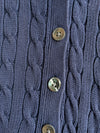Ralph Lauren Navy Cable Knit Cardigan with Pockets (M)