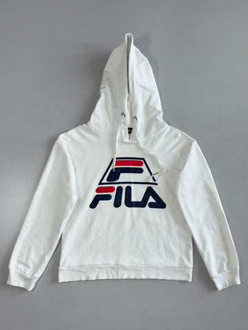 FILA White Italia Heritage Big Logo Hoodie (XS)