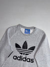 Adidas Originals | Grey Snakeskin Texture Big Trefoil Crewneck Sweatshirt (S)