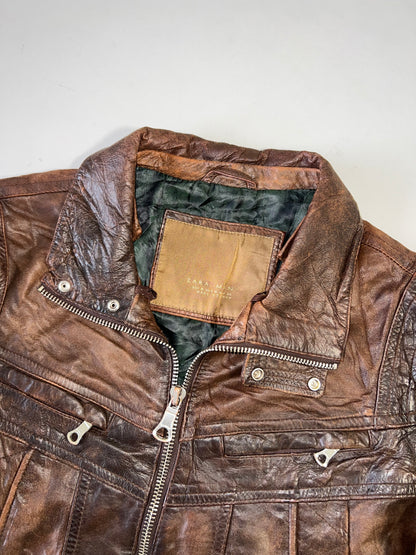 !                                                                                                                                                                                                                Zara Original Ultra Premium Leather Jacket (M)