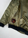 MA-1 Flight Bomber Jacket with Military Patches – Olive Green, Orange Lining (2XL)