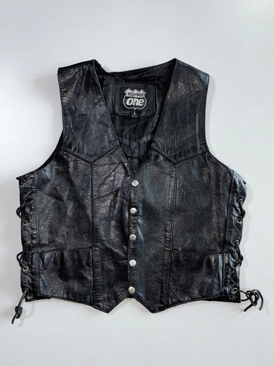 Highway One x Harley-Davidson Eagle custom Patch Leather Vest (S/M)