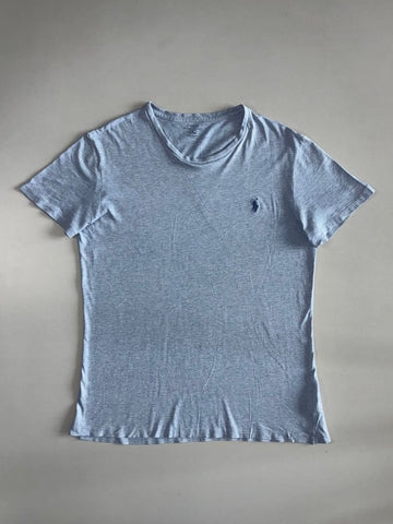 Polo Ralph Lauren Heather Grey Crewneck Tee Navy Pony | Custom Fit, (L)