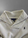 Ralph Lauren Women's Cream Chunky Knit Shawl Collar Sweater – (S)