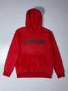 Adidas Linear Logo Pullover Hoodie – Red (S/M)