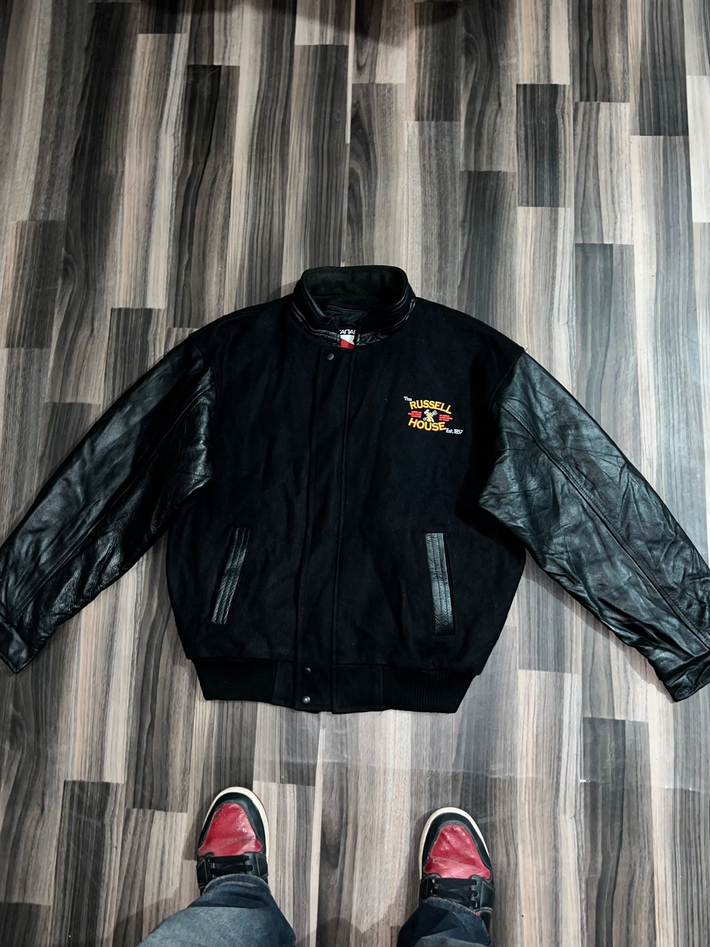 ZUltra Premium Original Leather Sleeve Varsity Jacket (L/XL)
