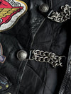 Vintage 90s Shelter Leather Biker Vest with Sturgis & Laconia Rally Patches (XL)
