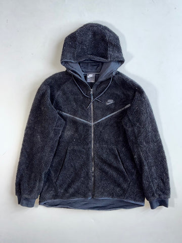 Nike Black Sherpa Fleece Zip Hoodie(Xl)