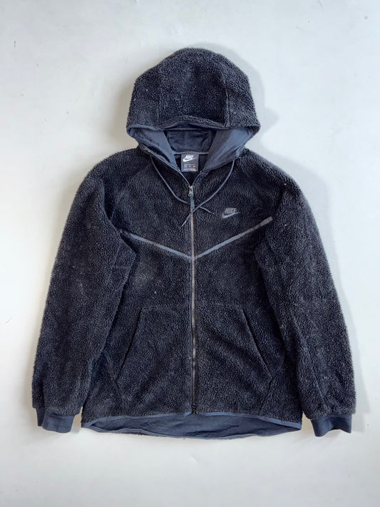 Nike Black Sherpa Fleece Zip Hoodie(Xl)