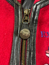 Fine Lead Wool Varsity Jacket — Red & Navy (L)