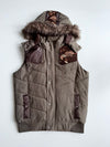 Big Train Osaka Japanese Dragon Embroidered Hooded Puffer Vest – Olive (M)